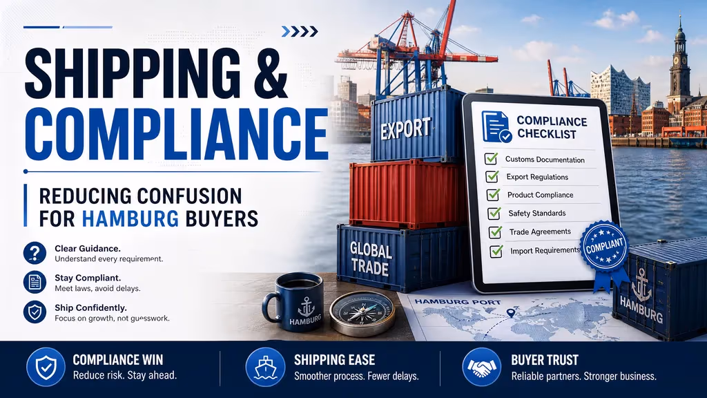 How Export Manufacturers Can Reduce Shipping and Compliance Confusion for Hamburg Buyers cover illustration