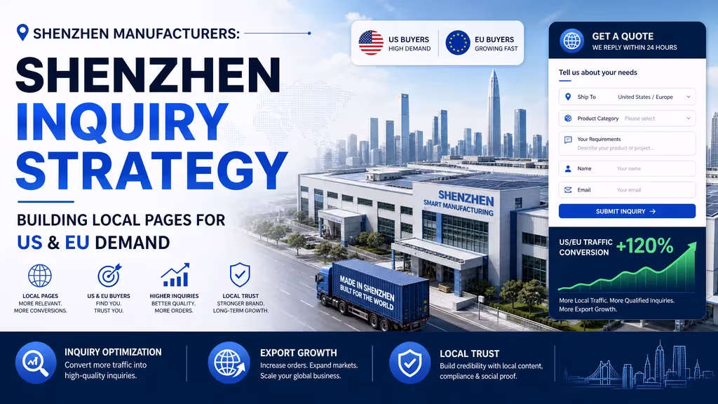 How Shenzhen Manufacturers Can Build Local Inquiry Pages for US and EU Demand cover illustration