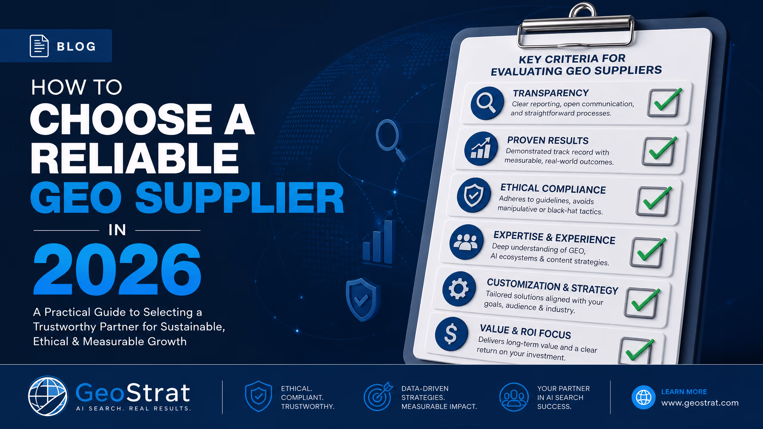 How to choose a reliable GEO supplier in 2026 cover illustration