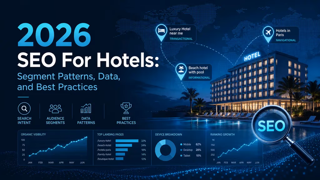 2026 SEO For Hotels: Segment Patterns, Data, and Best Practices cover illustration